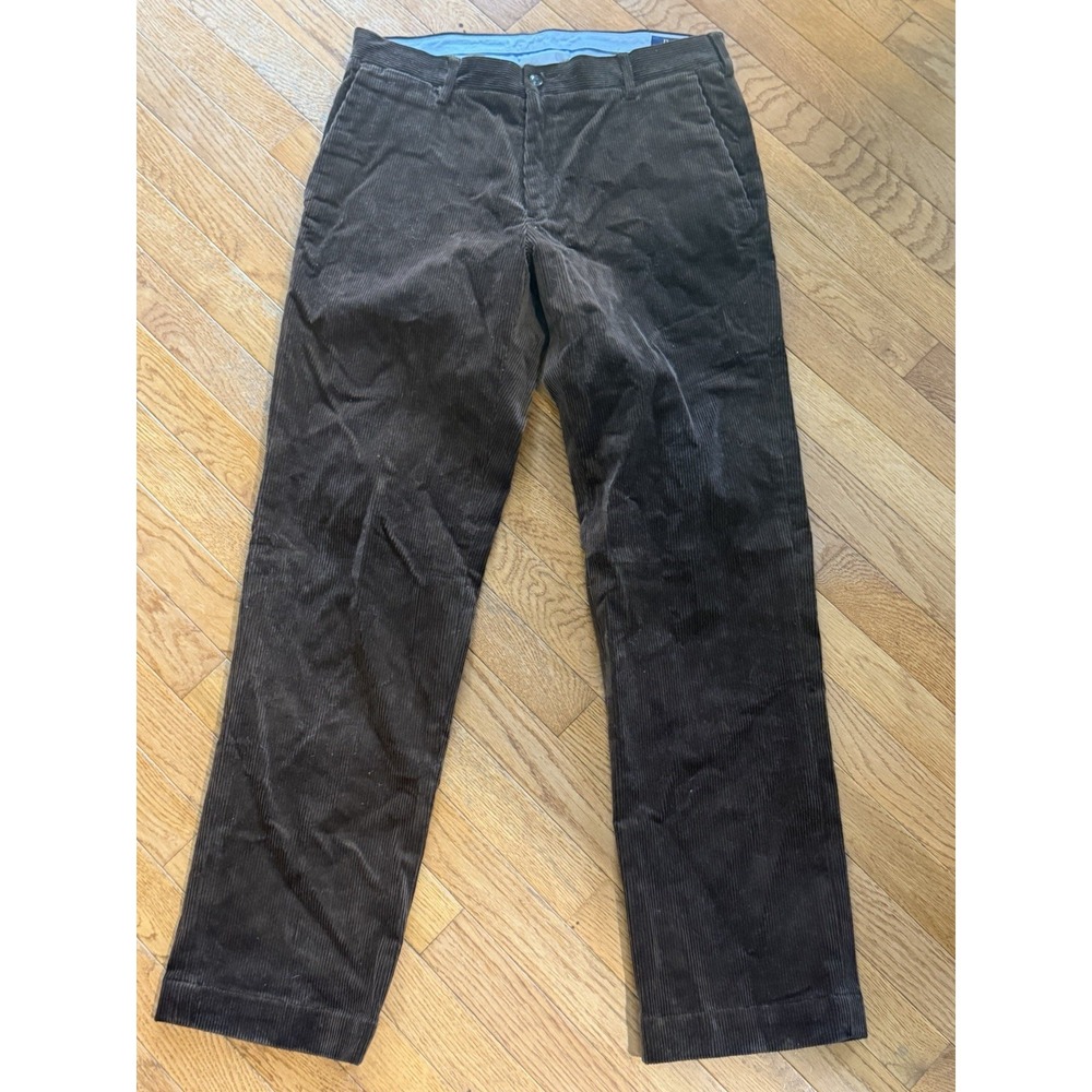 Polo Ralph Lauren men's dark brown corduroy pants vintage straight Sz 32/32